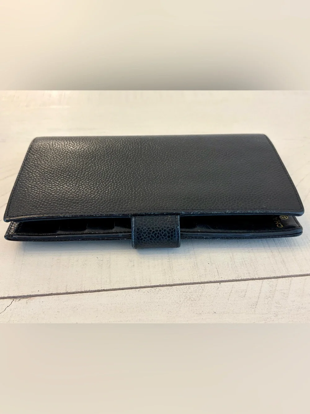 CHANEL Classic Black Caviar Leather Wallet